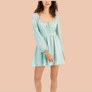 Nwt Kingston Grey Boho Aqua Green Floral Smocked Dress sz XL